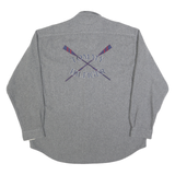 TOMMY HILFIGER Mens Blue & Grey Striped Wool Blend Shirt XL Relaxed Fit