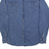 WRANGLER Mens Blue Denim Shirt S Casual Cotton Blend Long Sleeve Button Up