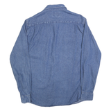 WRANGLER Mens Blue Denim Shirt S Casual Cotton Blend Long Sleeve Button Up