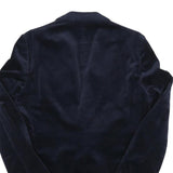 Mens Navy Blue Classic Jacket S Polyester Blend Plain Button Closure