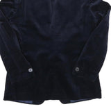 Mens Navy Blue Classic Jacket S Polyester Blend Plain Button Closure