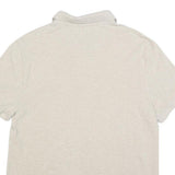 TOMMY HILFIGER Mens Beige Short Sleeve Plain Polo Shirt L Cotton Blend Casual