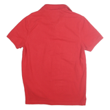 TOMMY HILFIGER Mens Red Polo Shirt Short Sleeve Slim Fit M Cotton Blend Casual
