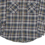 OUTDOORLIFE Mens Blue Beige Plaid Shirt L Cotton Blend Long Sleeve Casual