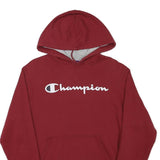 CHAMPION Mens Maroon Hoodie S Cotton Blend Pullover Casual Sportswear