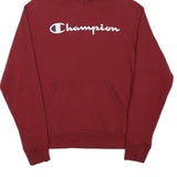 CHAMPION Mens Maroon Hoodie S Cotton Blend Pullover Casual Sportswear