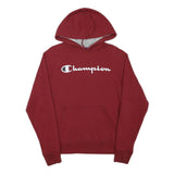 CHAMPION Mens Maroon Hoodie S Cotton Blend Pullover Casual Sportswear