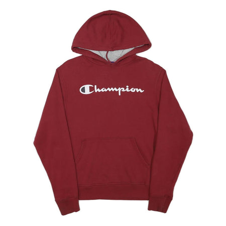 CHAMPION Mens Maroon Hoodie S Cotton Blend Pullover Casual Sportswear