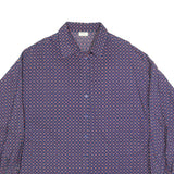 AKERMANN Womens Blue Shirt XL Button Down Cotton Long Sleeve Printed