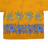 OASIS Mens Yellow & Blue Hawaiian Shirt XL Tropical Floral Palm Pattern
