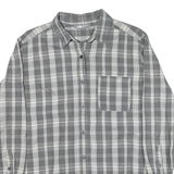 THE NORTH FACE Womens Grey & White Check Shirt M Cotton Blend Casual Long Sleeve