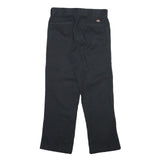 DICKIES Mens Cotton Blend Black Regular Straight Trousers W32 L30 Workwear Zip