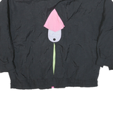 SUN GEAR Womens Black & Pink Nylon Jacket M Lightweight Colourblock Retro Style