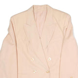 Womens Cream Double Breasted Button Polyester Blend Jacket XL Plain Elegant