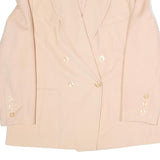 Womens Cream Double Breasted Button Polyester Blend Jacket XL Plain Elegant