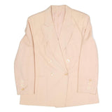 Womens Cream Double Breasted Button Polyester Blend Jacket XL Plain Elegant