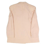 Womens Cream Double Breasted Button Polyester Blend Jacket XL Plain Elegant