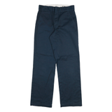 DICKIES Mens Regular Navy Blue Cotton Blend Zip Trousers W28 L31 Workwear
