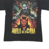 WWE Mens Black Hell In A Cell Graphic T-Shirt S Short Sleeve Crew Neck