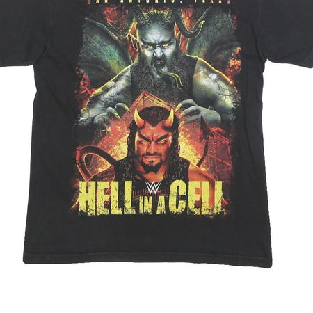 WWE Mens Black Hell In A Cell Graphic T-Shirt S Short Sleeve Crew Neck