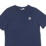 ADIDAS Mens Navy Blue Graphic Crew Neck Short Sleeve T-Shirt S Casual Cotton