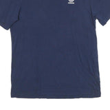 ADIDAS Mens Navy Blue Graphic Crew Neck Short Sleeve T-Shirt S Casual Cotton