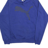 PUMA Mens Blue Hoodie S Cotton Blend Pullover Sweatshirt Sports Casual