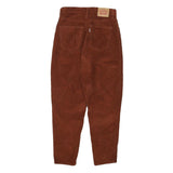 LEVI'S Womens Brown Relaxed Tapered Trousers W27 L26 Corduroy Cotton Blend Zip