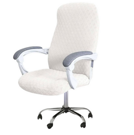 Anyseat White Office Chair Cover – Waterproof Stretchable Spandex Jacquard Slipcover, Anti‑Dirt Protection
