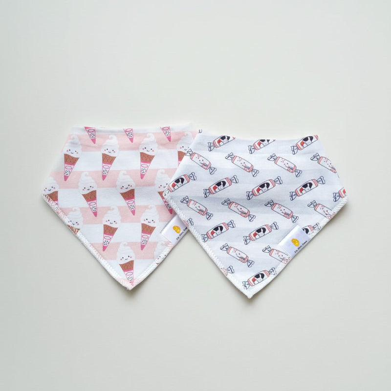 the wee bean bib set ice cream and bunny candy