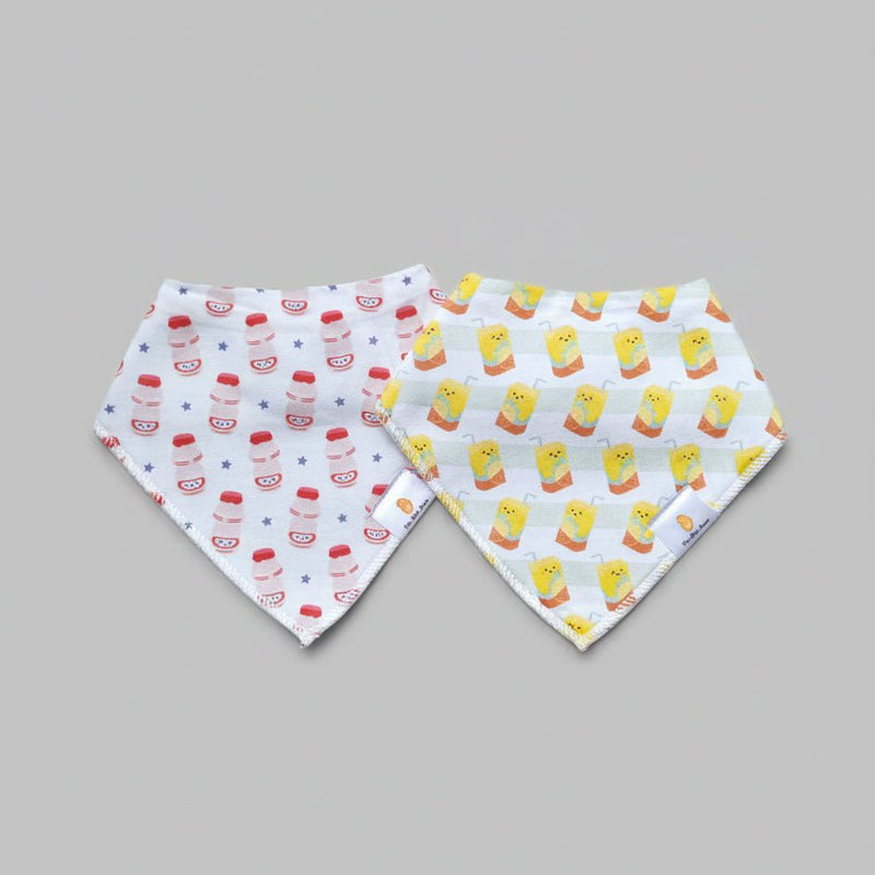 the wee bean organic cotton baby bandana bib yogurt drink yakult vita lemon tea