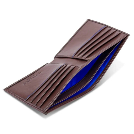 Bifold Wallet in Chestnut Brown & Blue