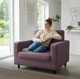 Anyseat 1-Seater Sofa Cover – Plain Purple Style Slipcover for Living Room Chair Protection