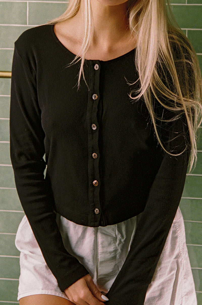 Organic Rib Cardigan