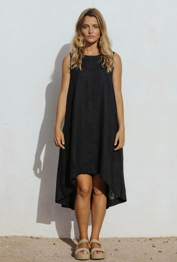 Royal Toscana linen dress - Black