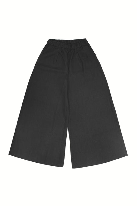 Sustainable linen Palazzo women pants - Black