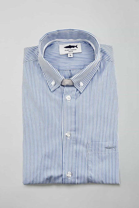 Blue Striped Cotton Shirt for Men