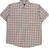 Wrangler Checked Short Sleeve Shirt - Medium Red Cotton