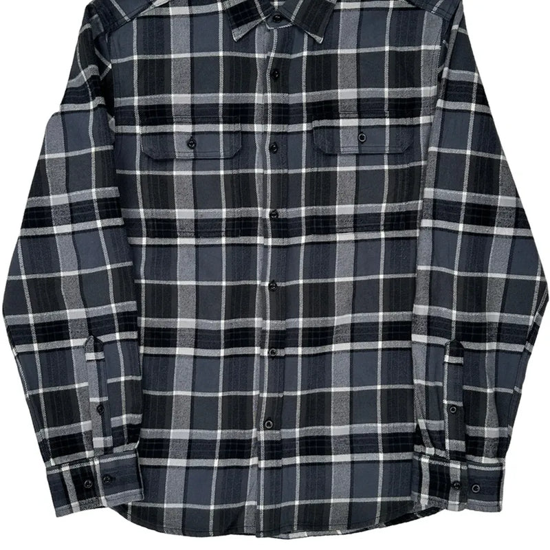 The North Face Checked Flannel Shirt - Large Black Cotton