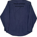 An American Legend Harley Davidson Spellout Denim Shirt - Medium Blue Cotton