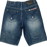 Flags Eight 732 Baggy Denim Shorts - 38W 15L Blue Cotton