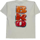 Colorful Brush Stroke Um And Bro Text Umbro Graphic T-Shirt - XL White Cotton