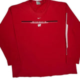 Wisconsin Badgers Nike College Long Sleeve T-Shirt - 2XL Red Cotton