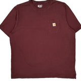 Carhartt Tall T-Shirt - 2XL Burgundy Cotton