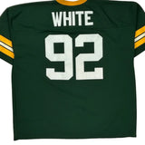Green Bay Packers Logo Athletics #92 White Football Jersey - 2XL Green Polyester