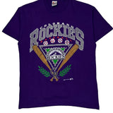 Colorado Rockies Signal Sports Single Stitch T-Shirt - Large Purple Cotton