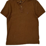 Tommy Hilfiger Slim Fit Polo Shirt - Small Brown Cotton