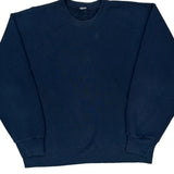 90S Blank Gildan Sweatshirt - Large Navy Cotton
