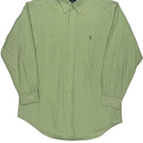 Ralph Lauren Striped Shirt - Large Green Cotton