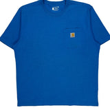 Carhartt T-Shirt - Large Blue Cotton